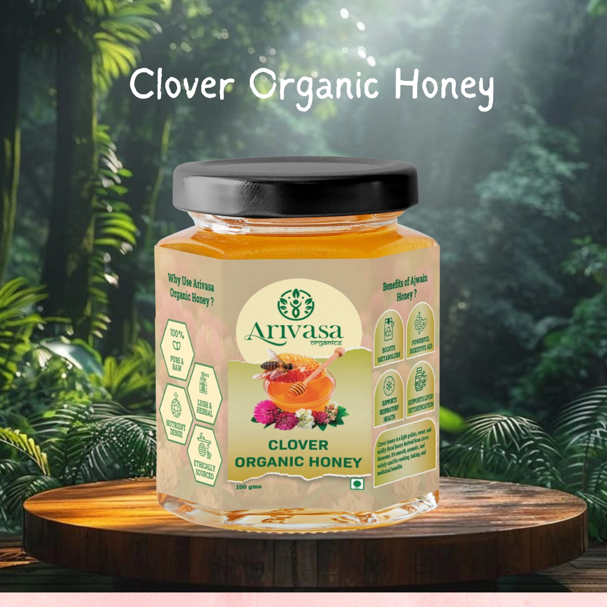 Clover Organic Honey | Pure, Natural & Lab Tested