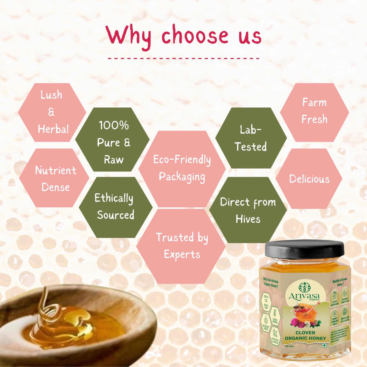 Clover Organic Honey | Pure, Natural & Lab Tested