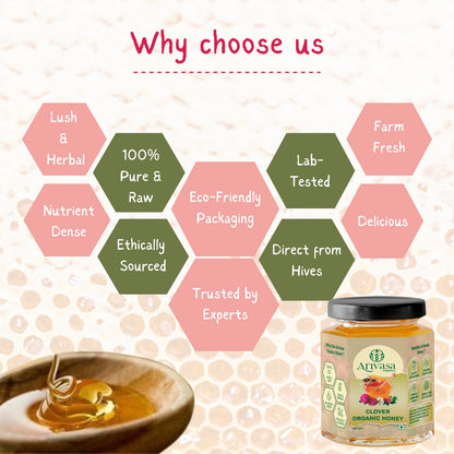 Clover Organic Honey | Pure, Natural & Lab Tested