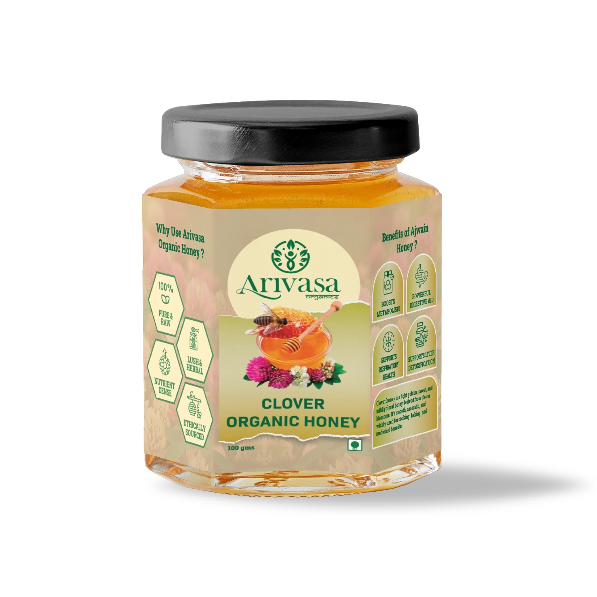 Clover Organic Honey | Pure, Natural & Lab Tested