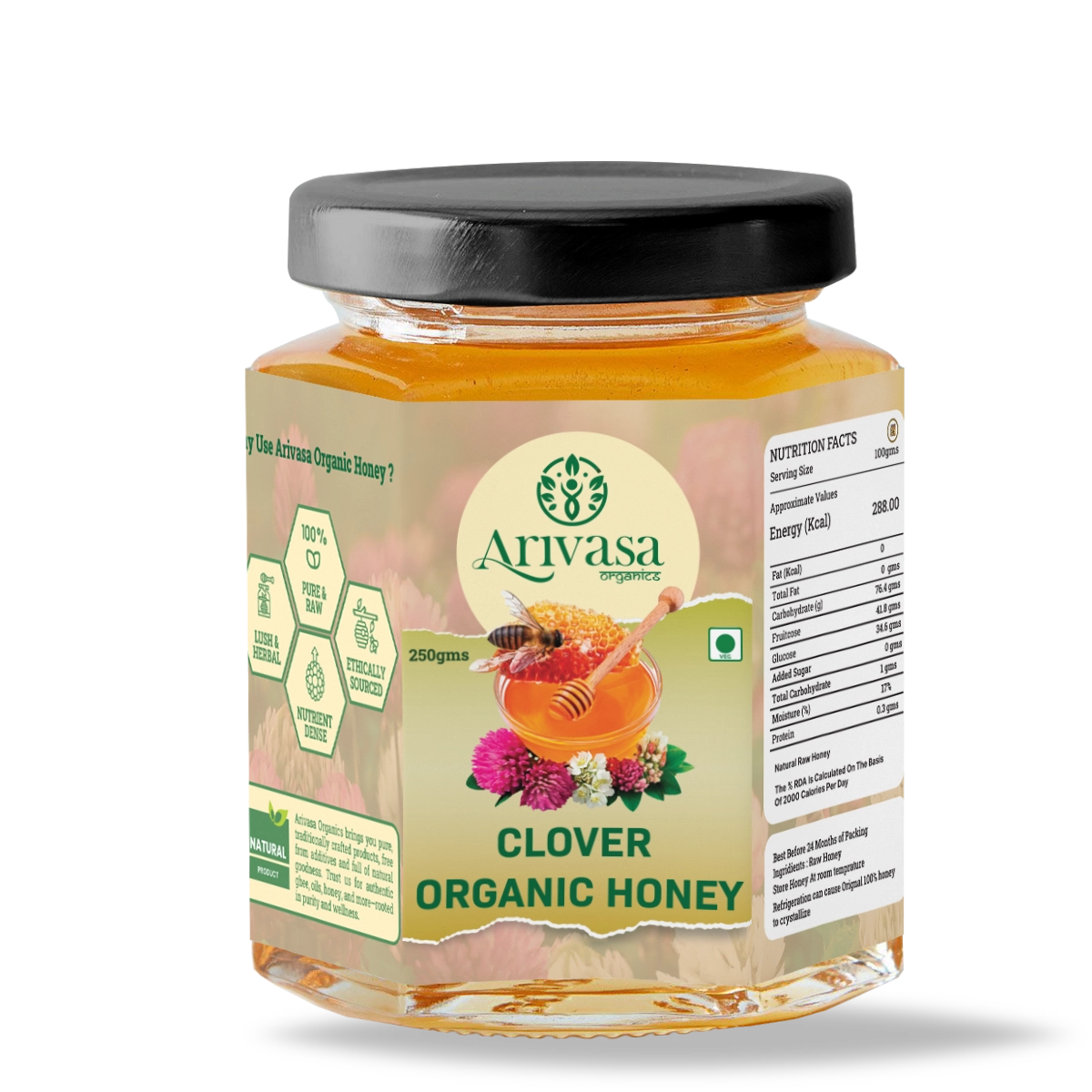 Clover Organic Honey | Pure, Natural & Lab Tested
