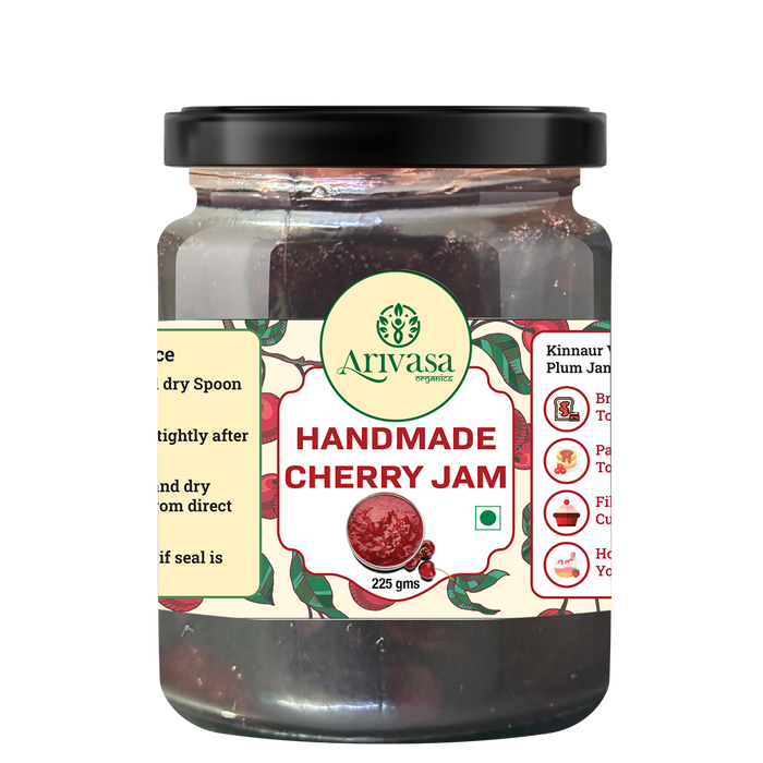 Handmade Cherry Jam | Fresh Himachali Cherries, Women-Crafted – 225 gms