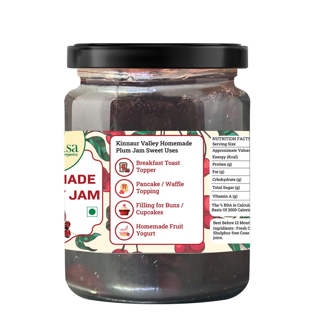 Handmade Cherry Jam | Fresh Himachali Cherries, Women-Crafted