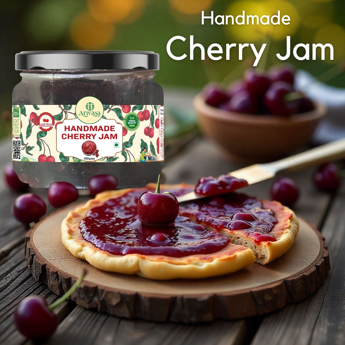 Handmade Cherry Jam | Fresh Himachali Cherries, Women-Crafted