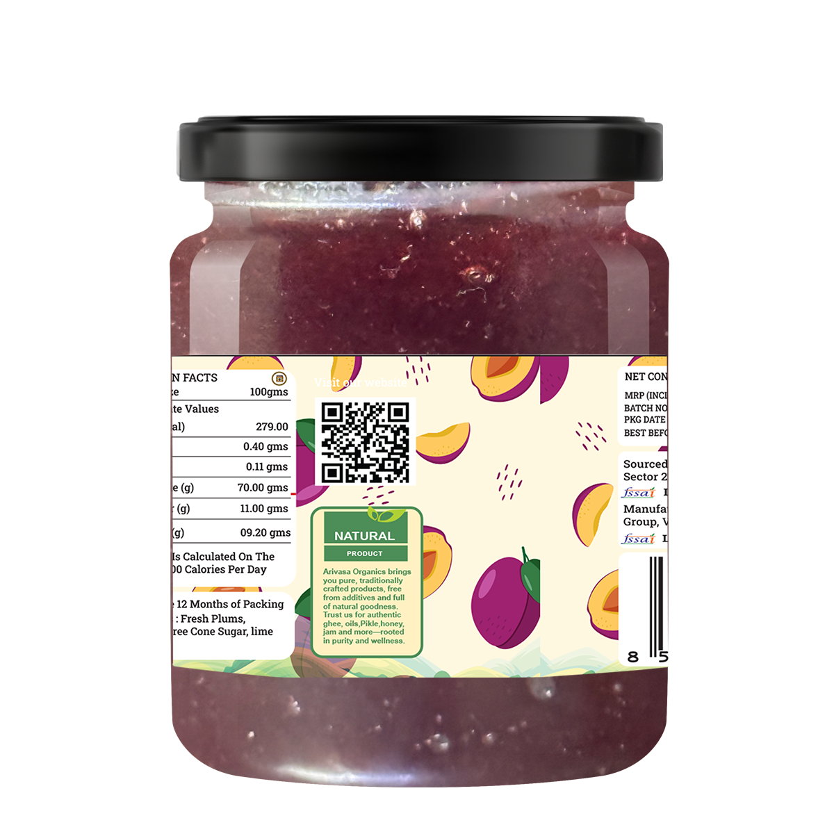 Handmade Plum Jam | Fresh Himachali Plums, Women-Crafted