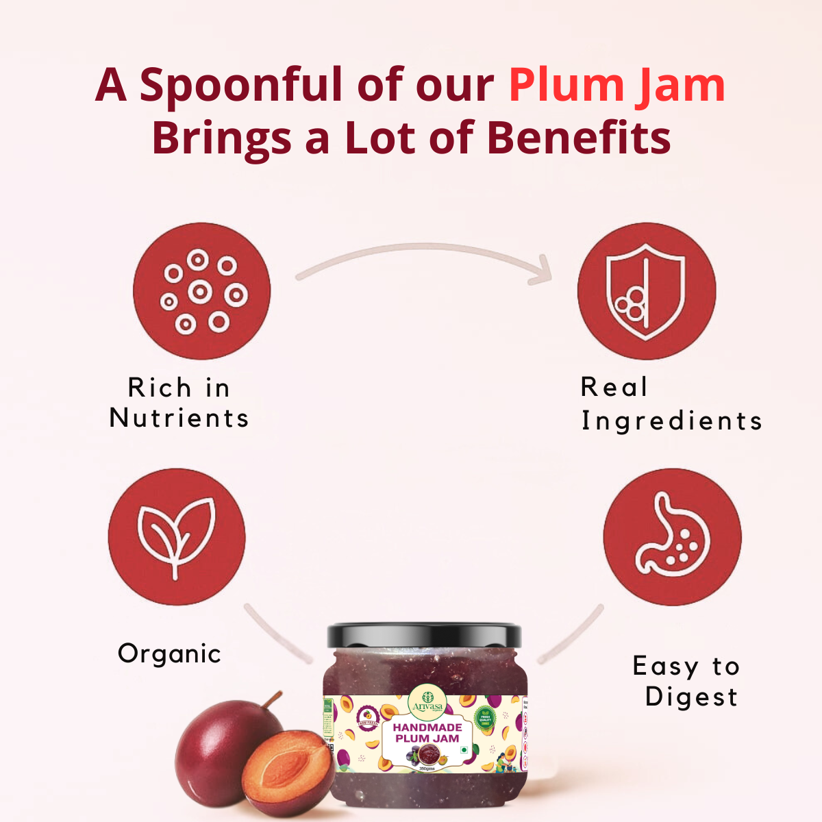 Handmade Plum Jam | Fresh Himachali Plums, Women-Crafted