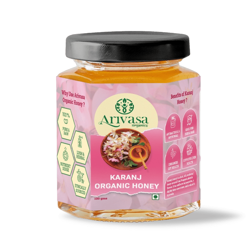 Karanj Organic Honey | Pure, Natarual & NMR Lab - Tested - Arivasa Organics - 100 gms - 