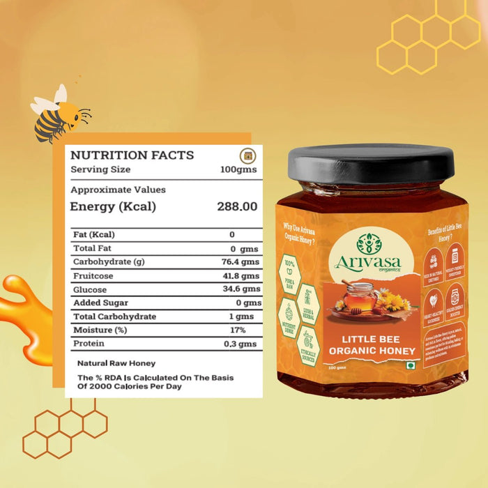 Organic Little Bee Honey | Pure, Natural &  Lab-Tested – 250 gms (hover)