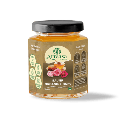 Saunf Organic Honey | Pure, Aromatic & NMR Lab - Tested - Arivasa Organics - 100 gms - 