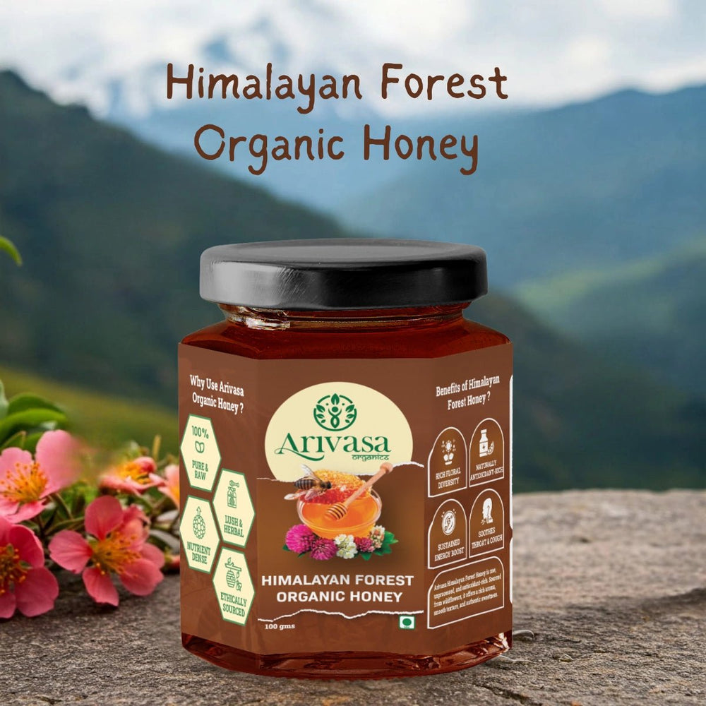 Organic Himalayan Forest Honey | Pure, Natural & NMR Lab - Tested - Arivasa Organics - 100 gms - 