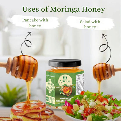 Moringa organic honey | Pure, natural & NMR lab - tested - Arivasa Organics - 250 gms - 