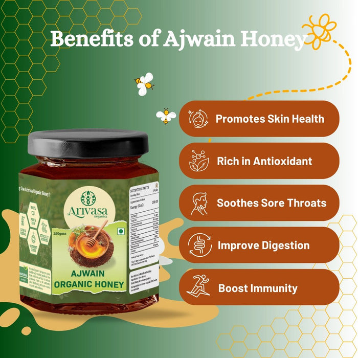 Ajwain Organic Honey | Natural, Pure &  Lab-Tested – 250 gms (hover)