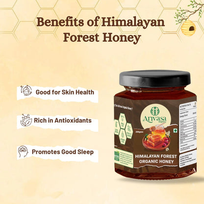 Organic Himalayan Forest Honey | Pure, Natural & NMR Lab - Tested - Arivasa Organics - 250 gms - 
