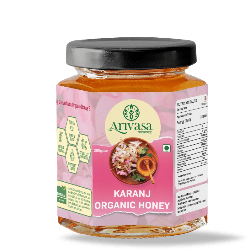 Karanj Organic Honey | Pure, Natarual & NMR Lab - Tested - Arivasa Organics - 250 gms - 