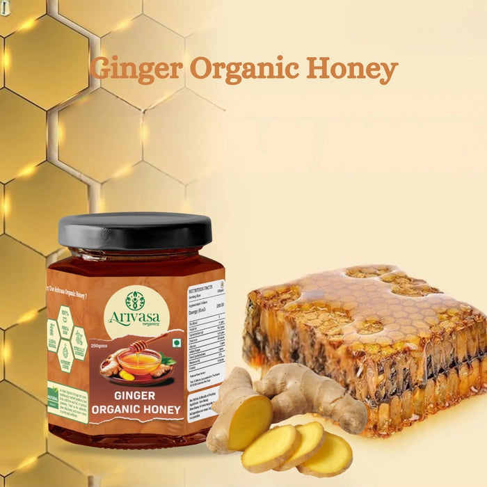 Organic Ginger Honey | Pure, Natural &  Lab-Tested – 250 gms (hover)