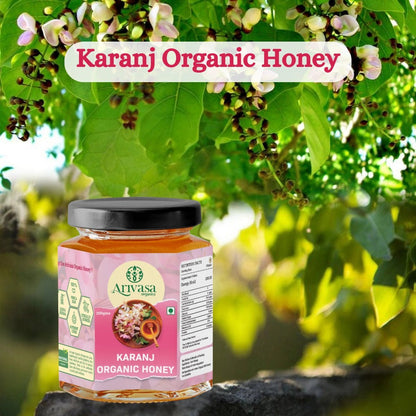 Karanj Organic Honey | Pure, Natarual & NMR Lab - Tested - Arivasa Organics - 250 gms - 