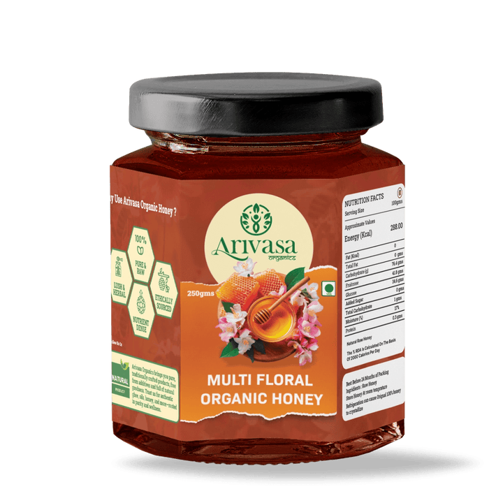 Organic Multi Floral Honey | Pure, Natural &  Lab-Tested – 250 gms