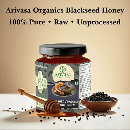 Arivasa Organics Blackseed/ Kalonji Honey | Pure, Raw & Unique - Arivasa Organics - 250 gms - 