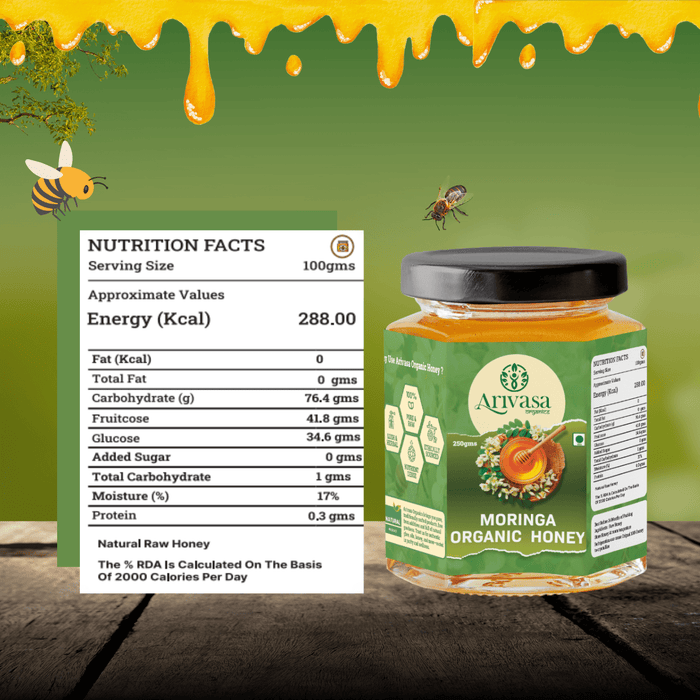 Moringa organic honey | Pure, natural &  lab-tested – 250 gms (hover)