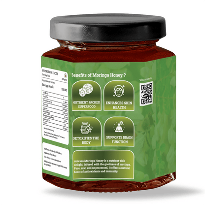 Moringa organic honey | Pure, natural & lab - tested - Arivasa Organics - 250 gms - 