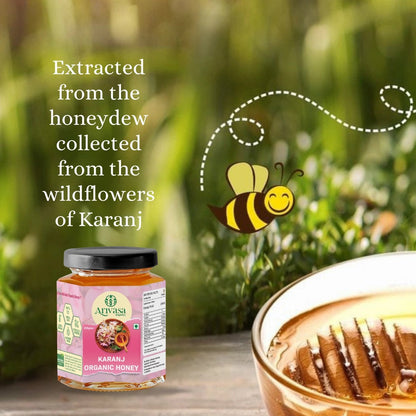 Karanj Organic Honey | Pure, Natarual & NMR Lab - Tested - Arivasa Organics - 250 gms - 