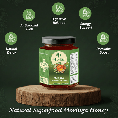 Moringa organic honey | Pure, natural & lab - tested - Arivasa Organics - 250 gms - 