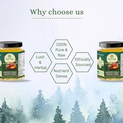 Organic Kashmir Forest Honey | Pure & NMR Lab - Tested - Arivasa Organics - 250 gms - 