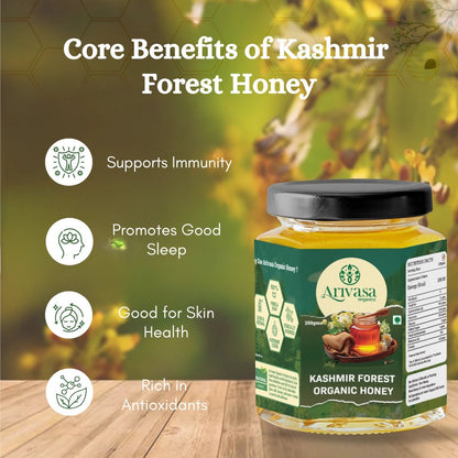 Organic Kashmir Forest Honey | Pure & NMR Lab - Tested - Arivasa Organics - 250 gms - 