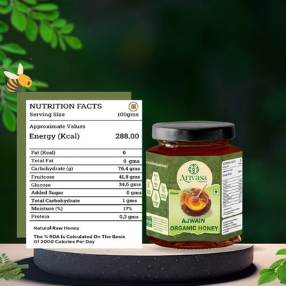 Ajwain Organic Honey | Natural, Pure & NMR Lab - Tested - Arivasa Organics - 250 gms - 