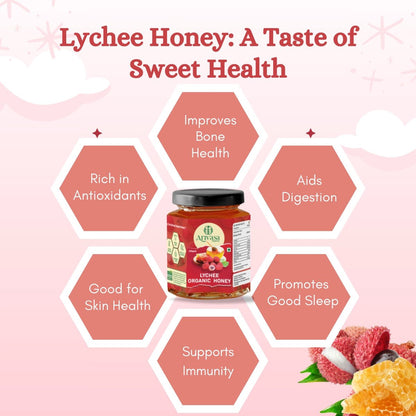 Lychee Organic Honey | Fruity, Pure & NMR Tested - Arivasa Organics - 250 gms - 