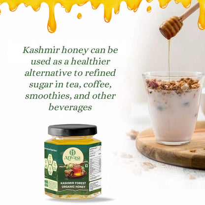 Organic Kashmir Forest Honey | Pure & NMR Lab - Tested - Arivasa Organics - 250 gms - 