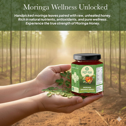Moringa organic honey | Pure, natural & lab - tested - Arivasa Organics - 250 gms - 