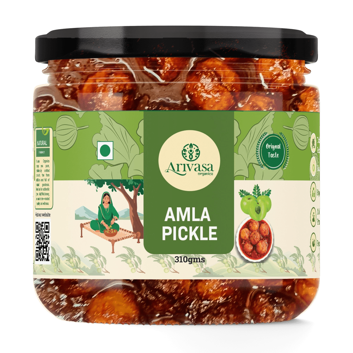 Amla Achar | Handmade Indian Gooseberry Pickle | Traditional Taste - Arivasa Organics - 310 Gms - 