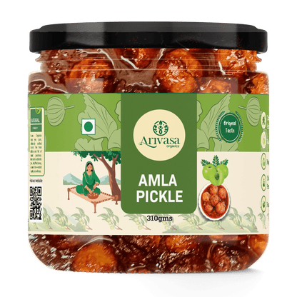 Amla Achar | Handmade Indian Gooseberry Pickle | Traditional Taste - Arivasa Organics - 310 Gms - 