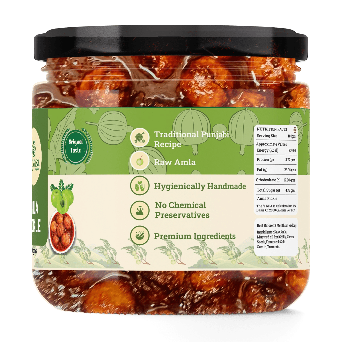 Amla Achar | Handmade Indian Gooseberry Pickle | Traditional Taste - Arivasa Organics - 310 Gms - 