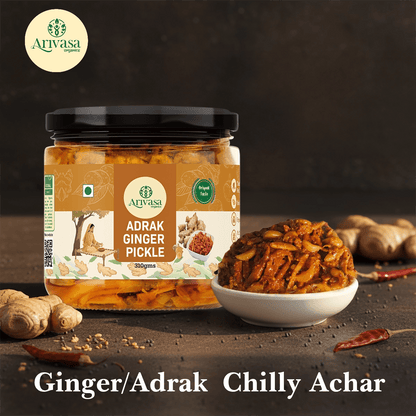 Adrak Achar | Handmade Ginger Pickle | Himachali Traditional Taste - Arivasa Organics - 310Gms - 