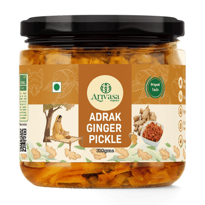 Adrak Achar | Handmade Ginger Pickle | Himachali Traditional Taste - Arivasa Organics - 310Gms - 