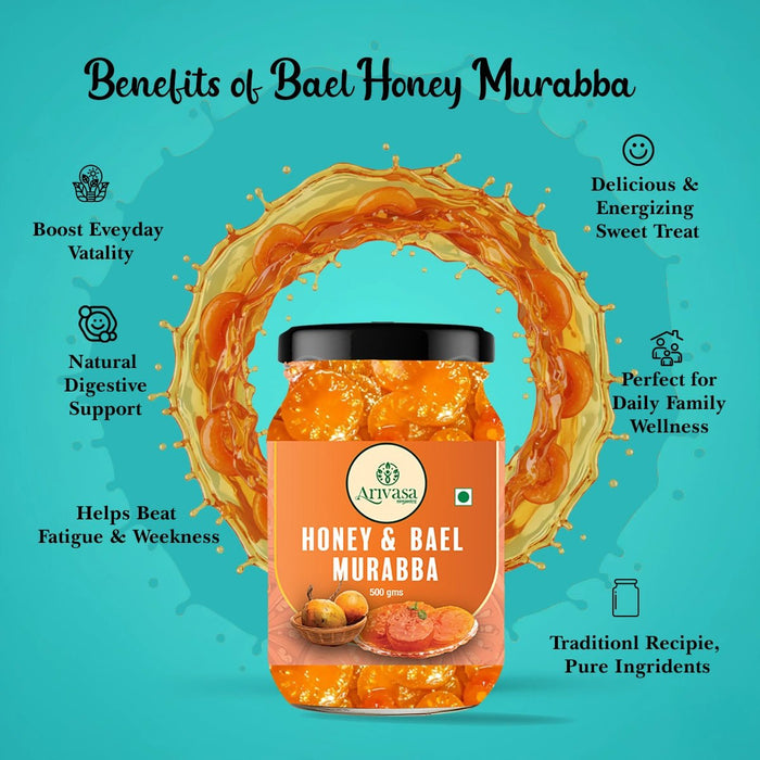 Arivasa Organics Organic Bael Honey Murraba | Honey-Sweetened & Handmade – 500 gm (hover)