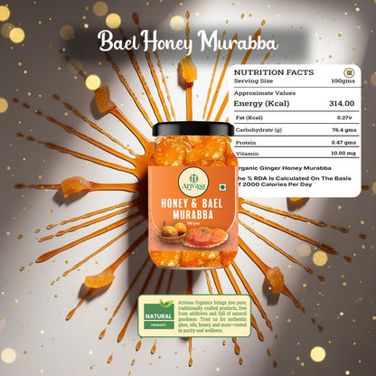 Arivasa Organics Organic Bael Honey Murraba | Honey - Sweetened & Handmade - Arivasa Organics - 500 gm - 