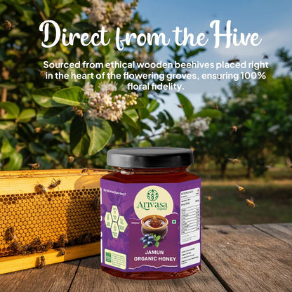 Jamun Organic Honey | Pure, Natural & Lab - Tested - Arivasa Organics - 500 gms - 