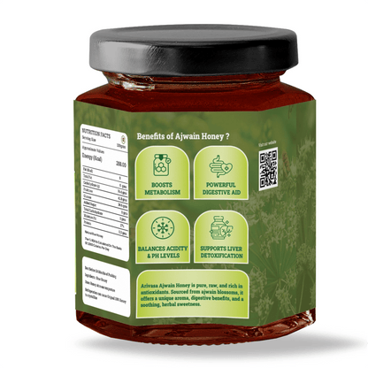 Ajwain Organic Honey | Natural, Pure & Lab - Tested - Arivasa Organics - 500 gms - 