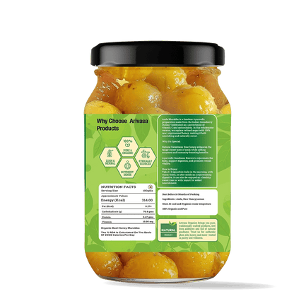 Arivasa Organics Amla Murraba | Honey - Sweetened & Handmade - Arivasa Organics - 500 gms - 