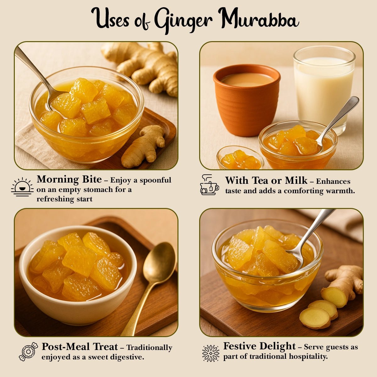 Arivasa Organics Ginger Murabba | Honey - Sweetened & Handmade (Copy) - Arivasa Organics - 500 gms - 