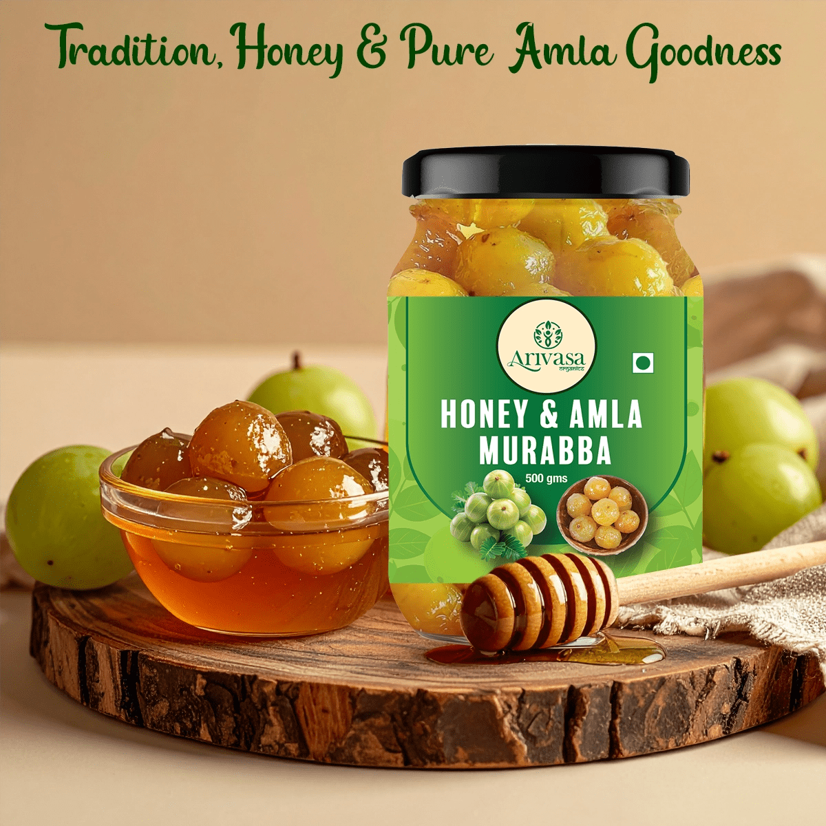 Arivasa Organics Amla Murraba | Honey - Sweetened & Handmade - Arivasa Organics - 500 gms - 