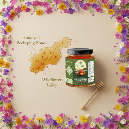 Organic Kashmir Forest Honey | Pure & Lab - Tested - Arivasa Organics - 500 gms - 