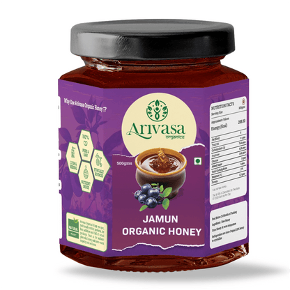 Jamun Organic Honey | Pure, Natural & Lab - Tested - Arivasa Organics - 500 gms - 