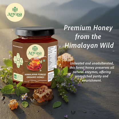 Organic Himalayan Forest Honey | Pure, Natural & Lab - Tested - Arivasa Organics - 500 gms - 