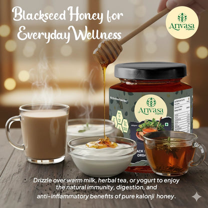 Arivasa Organics Blackseed/ Kalonji Honey | Pure, Raw & Unique - Arivasa Organics - 500 gms - 