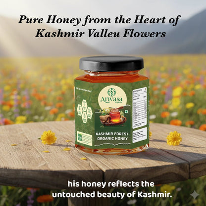 Organic Kashmir Forest Honey | Pure & Lab - Tested - Arivasa Organics - 500 gms - 