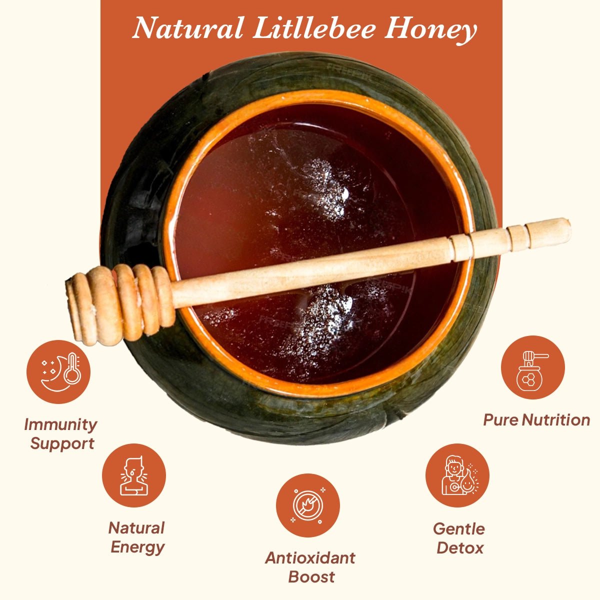 Organic Little Bee Honey | Pure, Natural & Lab - Tested - Arivasa Organics - 500 gms - 